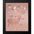 thumbnail image 2 of Lavoie, Tina 12x14 Black Modern Framed Museum Art Print Titled - Park Avenue Rosegold Deer in the Silver Snow, 2 of 5