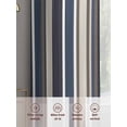 thumbnail image 6 of Colored Stripes Sheer Curtains 84 Inch Length 2 Panels Set, Blue Black White Brown Abstract Lines Voile Window Treatment Rod Pocket Curtains Sheers Drapes for Bedroom/Living Room/Kitchen 52"x84"x2, 6 of 7