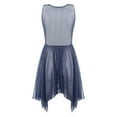 thumbnail image 4 of YONGHS Women's Glitter Sleeveless Asymmetrical Hem Dance Dress Stage Performance Costume Navy Blue XXL, 4 of 7