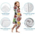 thumbnail image 7 of Gray Football Elements Pattern Hooded Bath Towel，50"x30" for Ages 3 To 12 Kids, Quick Dry Lightweight Soft Microfiber Hood Beach Towel Cover Up for Kids, 7 of 7