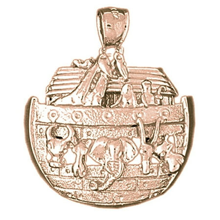 14K Rose Gold Noah's Ark Pendant - 31 mm