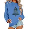 thumbnail image 7 of Aboser Christmas Sweatshirts for Women Merry Christmas Tree Graphic Shirts Loose Long Sleeve Xmas Vacation Pullover Christian Tops Blue XXXL, 7 of 7