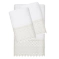thumbnail image 2 of Linum Home Textiles Traditional/Contemporary 3 Piece Turkish Cotton Aiden White Lace Embellished Bath Towel Set, White, 2 of 3