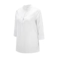 thumbnail image 6 of Fimkaul Women's Shirts Winter Fall Long Sleeve Casual Tops Printed Fashion V Neck Rollable Single Breasted Shirt T-Shirts White XXL, 6 of 8
