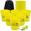 OTTARO Outdoor Giant Yard Pong Game Set Carry Bag Yard,Party(Yellow)