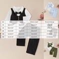 thumbnail image 3 of Infant Newborn Baby Boys Formal Vest Suit Babys First Birthday Gentlemans Bow Tie Overalls Suit 3 6 9 12 18 Months Infant Baby Piano Performance Outfit Set for 3-6 Months,Blue, 3 of 5