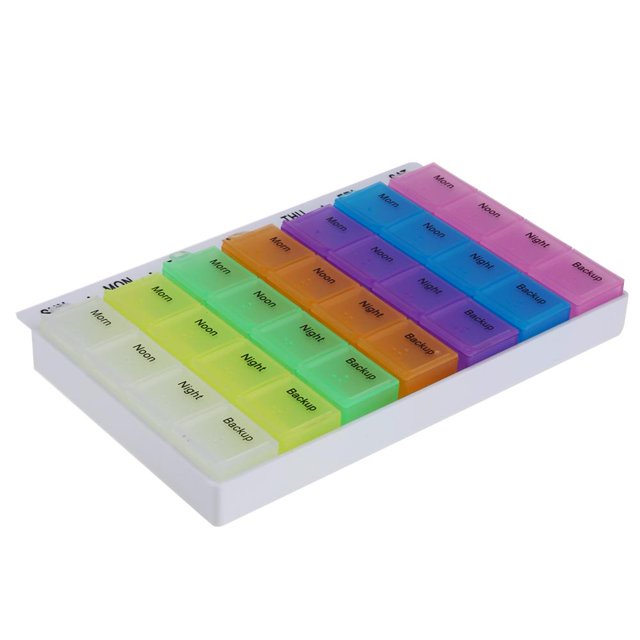 Wdftyju Caja de almacenamiento de pastillas de 28 compartimentos, caja de pastillas para tabletas de 7 días, soporte para medicina Wdftyju 1qr4ng4kx8pu5ap2