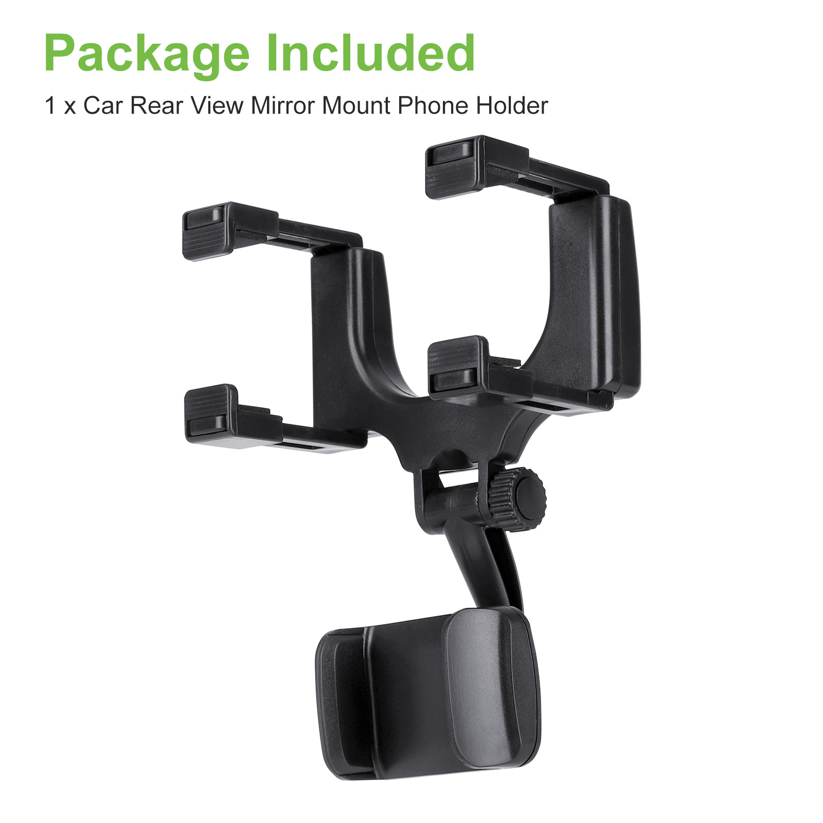 TSV Car Rear View Mirror Mount Grip Clip, 240 Rotation Car Mount Holder, Universal Smartphone Holders Cell Phone Mount Fit for iPhone 13/12/11 Pro Xr Xs Max X, Samsung S21/Galaxy, HTC, GPS, Smartphone - image 9 of 9