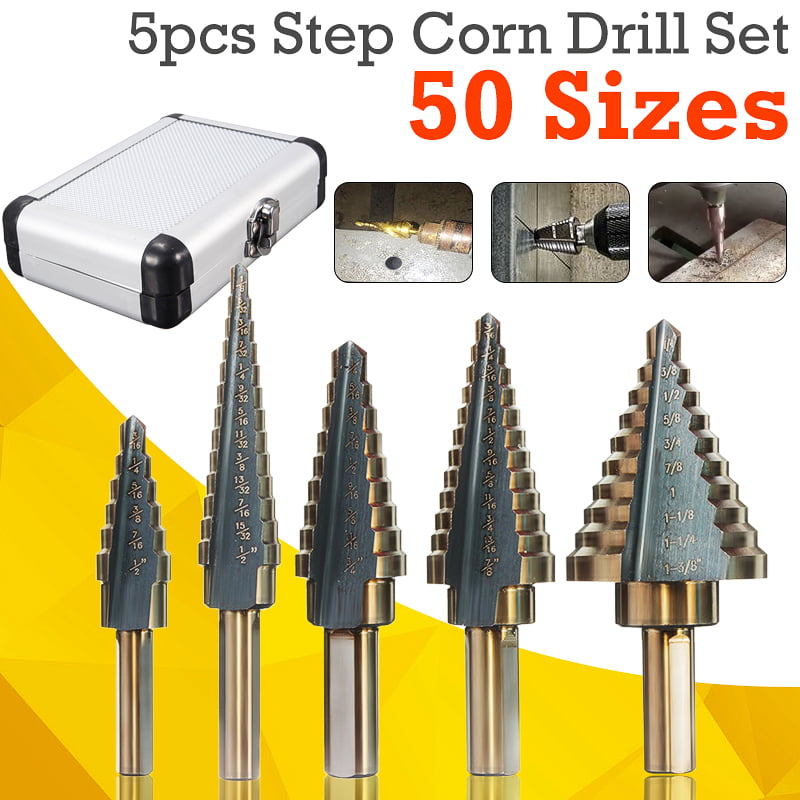 5Pcs/Set HSS Large Cobalt Hole Titanium Cone Step Drill Bit Cutter Tools CHZ 