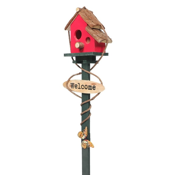 Bird House Stake Outdoor Garden Bird House with Pole Park Decorative Bird House