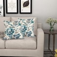 thumbnail image 2 of Chinoiserie Pillow Cover 20x20 Inch Spring Summer Vintage Flower Teal Throw Pillow Covers Floral Outdoor Pillow Cases Cotton Linen Cushion Covers for Couch Sofa Bedroom Chinoiserie Decor (Pack of 2), 2 of 6