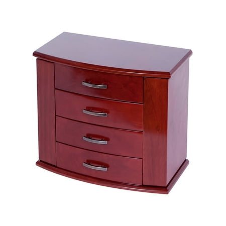Mele Designs Sutton Upright Jewelry Box, Dark Burlwood Walnut Finish