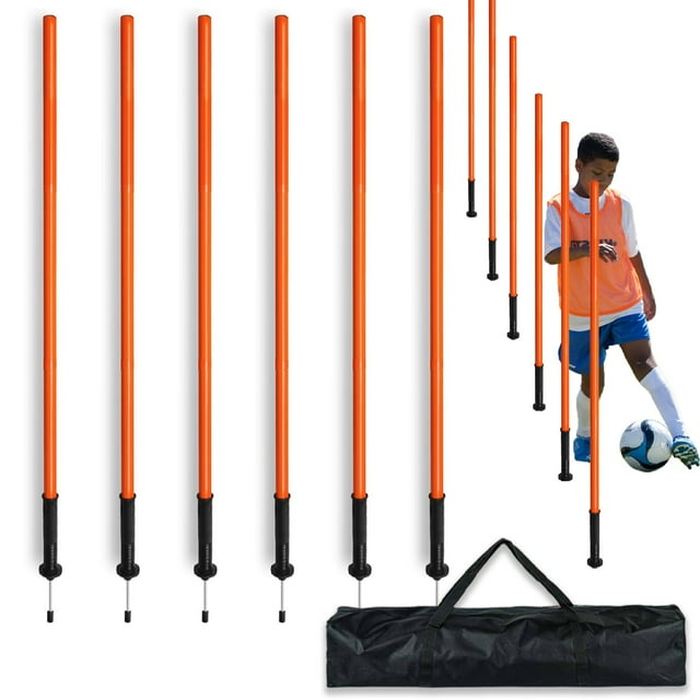Juego de bastones de entrenamiento de agilidad AKABIKE de 1 a 1,5 m con bolsa de transporte