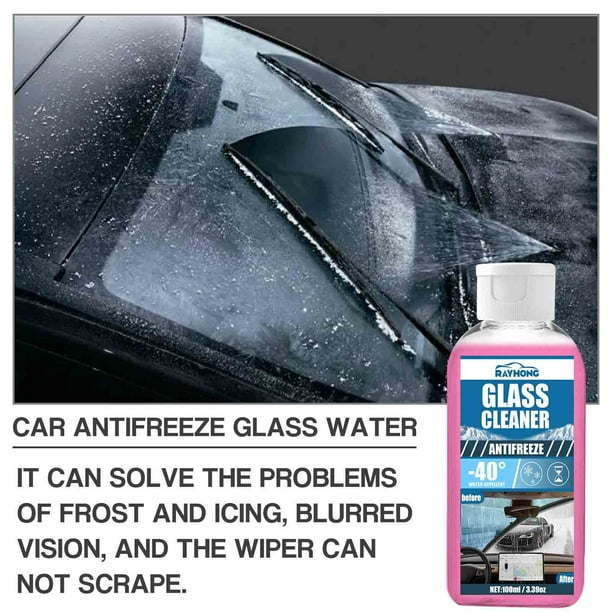 hoksml Fournitures de nettoyage Eau de verre antigel pour voiture : fonte  rapide de la neige, vision claire, brosse lubrifiante (100 ml)
