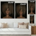 thumbnail image 4 of Designart 'Portrait of Afro American Woman III' Modern Print on Natural Pine Wood, 4 of 5