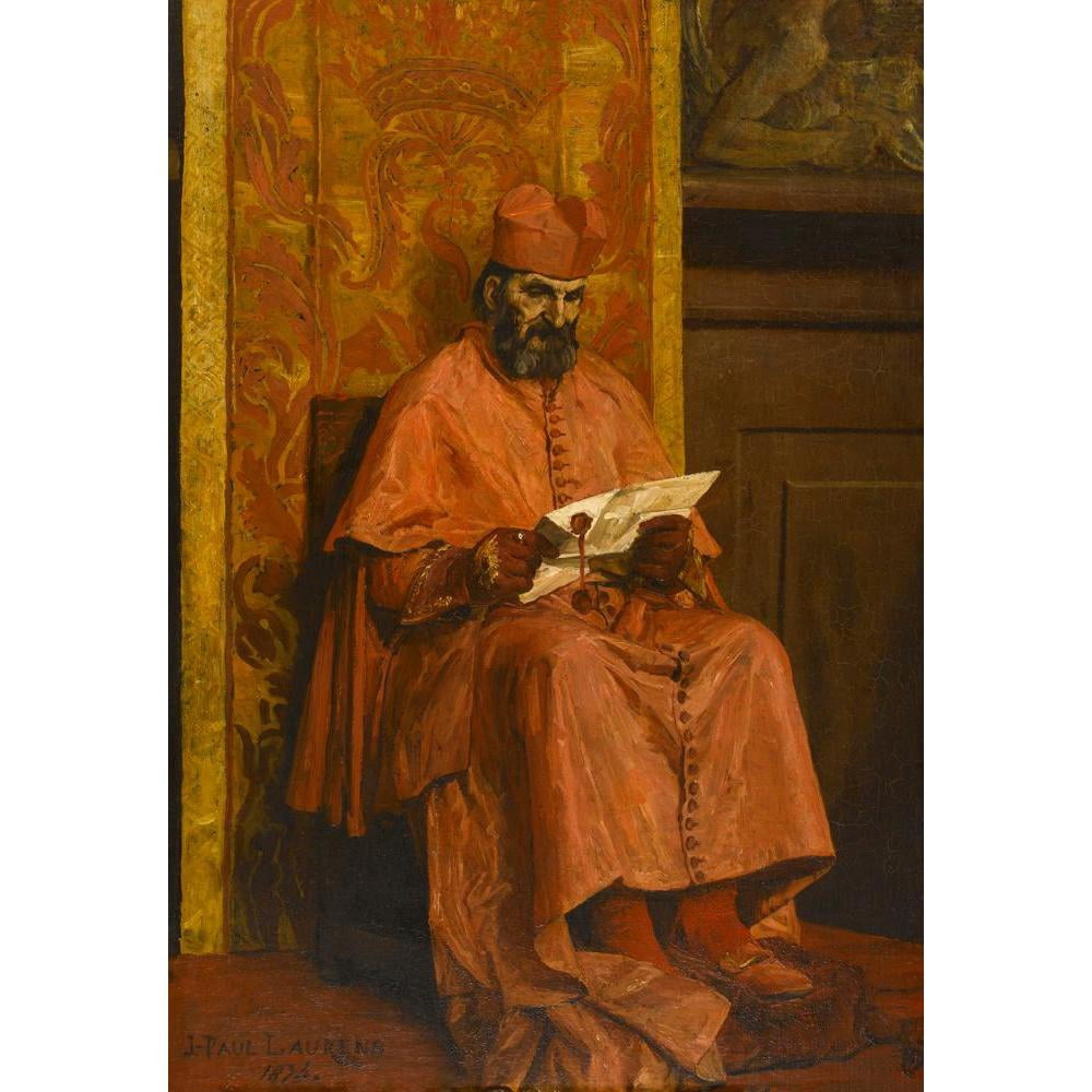 Jean-Paul Laurens 11x14 Black Modern Framed Museum Art Print Titled - Le Cardinal (1874)