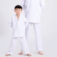 thumbnail image 2 of Greeniant Taekwondo Karate traje niños adultos artes marciales blusa pantalones disfraces Boxeo blanco L Greeniant CE0699-03B, 2 of 6