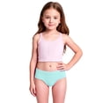 thumbnail image 3 of Girls UPF 50+ Two-Piece Rash Guard Set, Sun Protective Swim Shirt & Shorts,Light Blue,140, 3 of 5