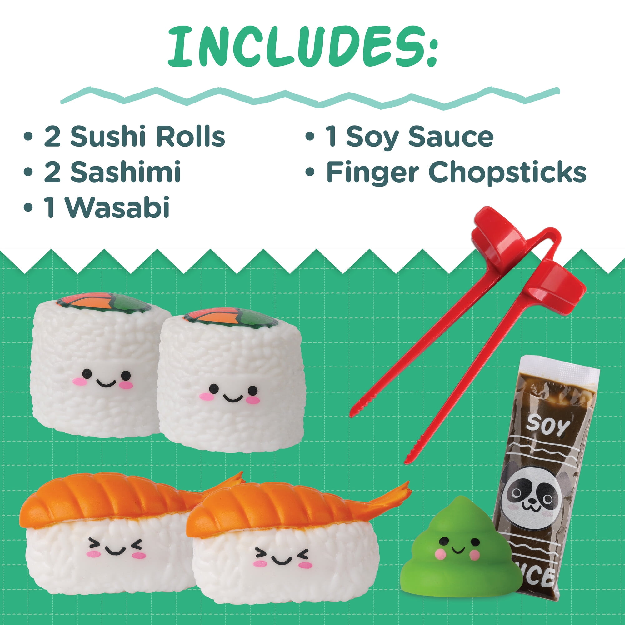 MindWare Foodie Fidgets Sushi Tray Set of Squishy Toys for MindWare Foodie Fidgets Sushi Tray Set of Squishy Toys for