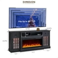 thumbnail image 3 of T4TREAM Electric Fireplace TV Stand for TVs up to 80", Farmhouse Entertainment Center with Fireplace , Black, 3 of 8