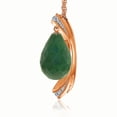 thumbnail image 2 of Galaxy Gold 13.6 CT. 14k 16" Rose Gold Necklace with Natural Briolette Dyed Green Sapphire and Diamonds, 2 of 3