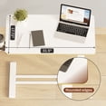 thumbnail image 3 of ACTIVESIT White 32"x18" Adjustable Overbed Bedside Table with Wheels Laptop Table Standing Computer Desk Portable Stand-up Work Station Cart Tray Side Table for Sofa and Bed, 3 of 8