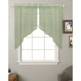 thumbnail image 2 of Sage Green Burlap Texture Swag Valances for Windows, Farmhouse Vintage Sage Green Rod Pocket Sheer Valances for Large Windows, Swag Toppers Light Filtering for Kitchen Living Room 2 Panels 36''x45'', 2 of 6