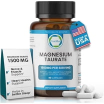 TrueMed Magnesium Taurate 1500 mg Capsules for Heart Health, Sleep & Calm Support, High Absorption Magnesium Supplement, Gluten-Free, Vegetarian, Non-GMO, 90 Capsules