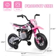 thumbnail image 3 of VIBESPARK 12V Electric Dirt Bike with Twist Grip Throttle, Kids Ride on Motorcycle with 2 Training Wheels, Powered Ride on Toys for Ages 3-8, Bluetooth, MP3, Dual Motors, Spring Suspension, Pink, 3 of 9