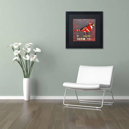 Trademark Fine Art 'Indiana Cardinal' Canvas Art by Design Turnpike, Black Matte, Black Frame