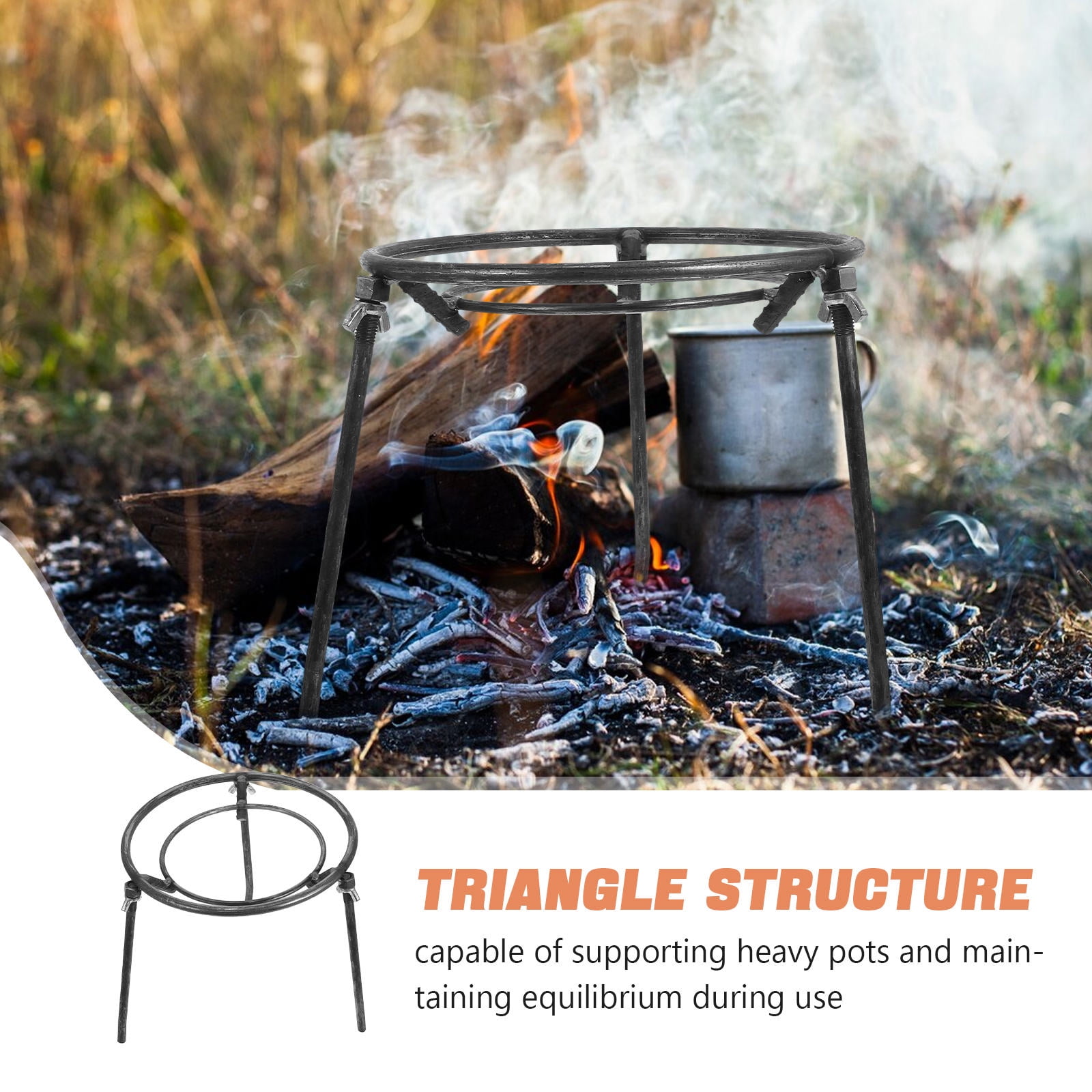 UPOUART Metal Stove Gap Covers Campfire Cooking Rack Black Steel 1Set For Outdoor Cooking Challenges