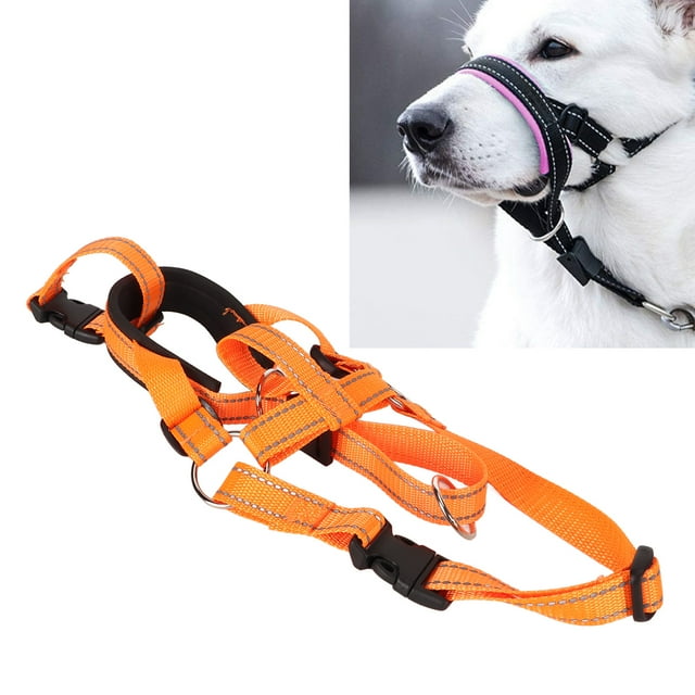 Headcollar Dog Muzzle, Soft Nylon Muzzles For Dog Biting Chewing Adjustable Strap Dog Muzzle Easy To Control Dog Training Tools Gentle Leader For Dogs