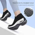 thumbnail image 4 of Yazi Slip On Breathe Mesh Walking Shoes Women Fashion Sneakers Comfort Wedge Platform Loafers, 4 of 11