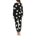 thumbnail image 3 of SCRAWLGOD Floral Women's Pajamas Long Sleeve Tops and Pants for Women Lounge Sets Crewneck 2-Piece Outfits for Women Comfortable Women Sleepwear Set Size M, 3 of 6