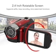 thumbnail image 3 of Portable Full HD 1080P High Definition Digital Video Camera, DV Camcorder Camera Recorder, 16MP 2.7 Inch LCD Screen 16X Digital Zoom, 270° Rotation, Red, 3 of 8
