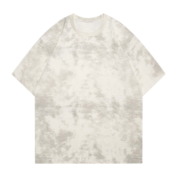 pstuiky Camisas de vestir de manga corta para hombre, Camisas casuales de manga corta con cuello redondo y diseño conciso de color liso para hombre camisetas de hombre m