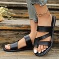 thumbnail image 5 of Caywon Womens Toe Loop Slide Sandals, Open Toe Flat Slippers, Casual Summer Beach Shoes, Comfortable Solid Color Slip On Footwear, Sandalias Para Mujer, 5 of 9