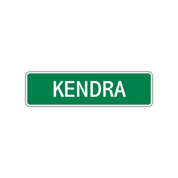 Kendra Girls Children Name Letter Printed Label Novelty Kids Indoor Outdoor Wall Plaque Decoration Aluminum Sign 4"x13.5"