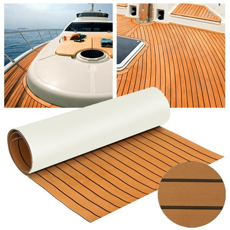 Coastal Marine - 10 Colors Marine Boat Flooring Sheet Decking Teak EVA Foam Yacht Self-Adhesive Mat 94''x35'' / 91''x35'' 6mm Thickness