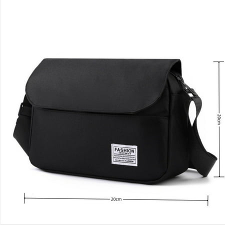 Xfvqtps Mens and Womens Crossbody Bag Large Capacity Adjustable Shoulder Strap Lightweight Oxford Cloth Inclined Shoulder Bag Black