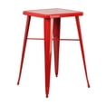 thumbnail image 1 of Pemberly Row Contemporary 28" Square Metal Bar Table in Red Finish, 1 of 8