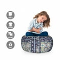 thumbnail image 2 of Ethnic Storage Toy Bag Chair, Moroccan Ceramic Art Style Flower Bouquets Mosaic Ottoman Turkish Azulejo Design, Stuffed Animal Organizer Washable Bag, Large Size, Multicolor, by Ambesonne, 2 of 3