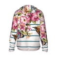thumbnail image 3 of Uemuo Bird and Floral Pattern Women's Full Zip UPF 50+ Sun Protection Hoodie Jacket Long Sleeve Sun Shirt Hiking Outdoor Performance with Pockets-3X-Large, 3 of 9
