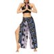 thumbnail image 2 of VISgogo Pantalones de pierna ancha de verano para mujer, pantalones sueltos sueltos de tiro medio con estampado bohemio con divisiones para yoga, playa, vacaciones VISgogo  moda, 2 of 7