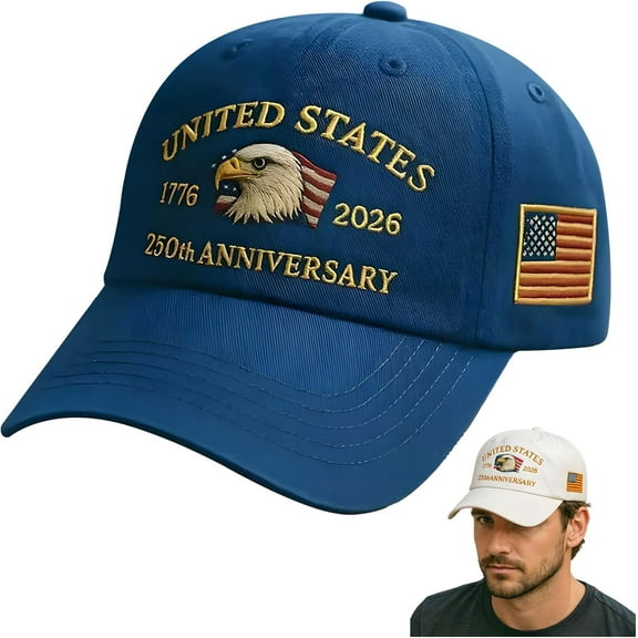United States 250th Anniversary White Baseball Cap - Eagle & Liberty Design, 2026 Embroidery Hat for Men Women,Adjustable Belt
