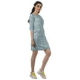 thumbnail image 4 of Moomaya Robes Mini Femmes Coton Slub Robes d'Été Manches 3/4 Robe Droite, 4 of 4