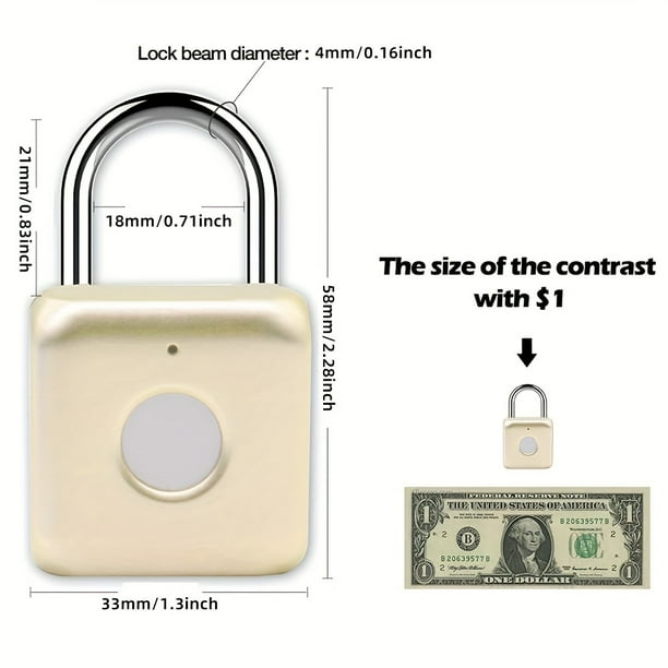 Cadenas Biométrique ELinkSmart - Empreinte Digitale Et App - Argenté - Neuf