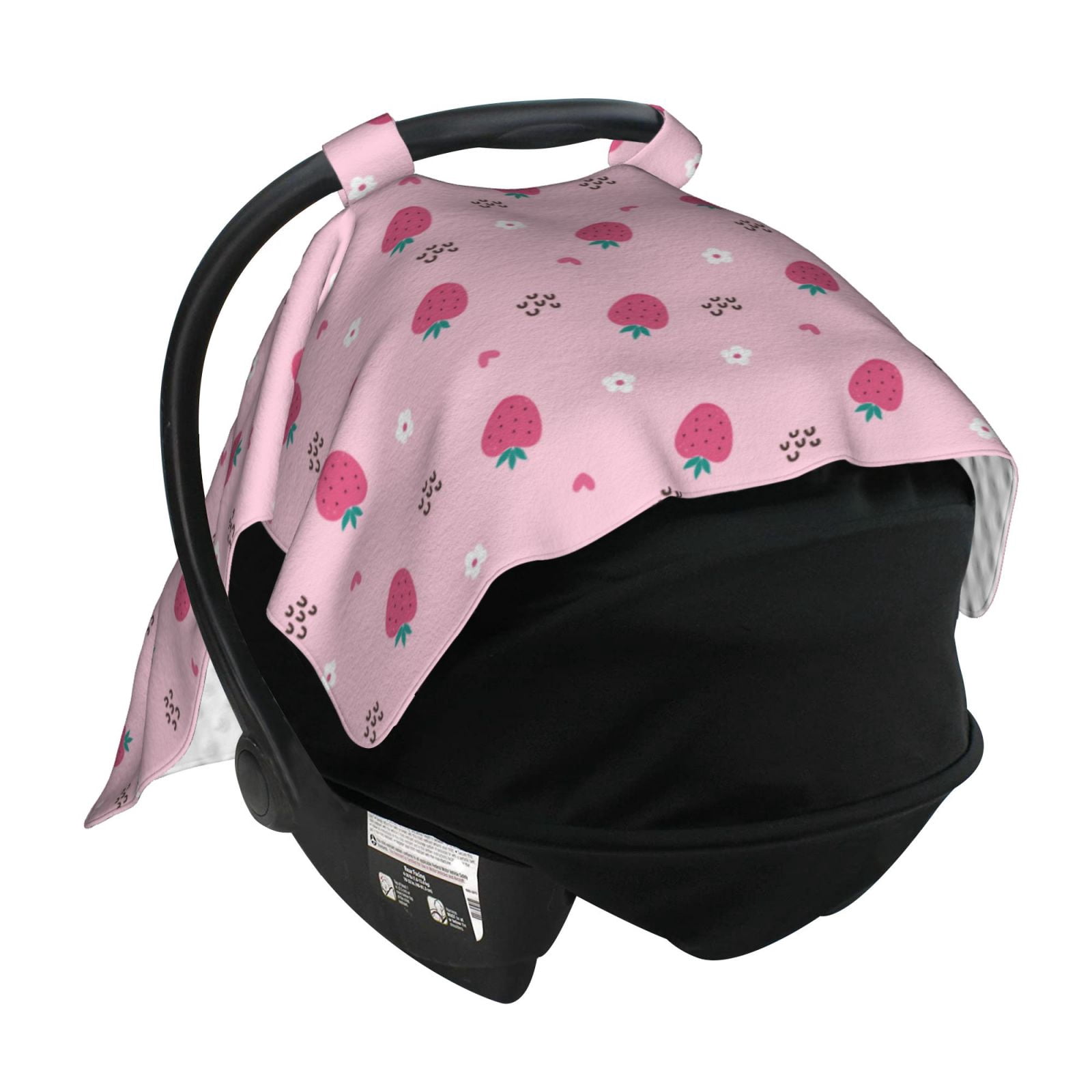 Naloa Strawberries Baby Car Seat Cover, Breathable Baby Carrier Cover, Multiuse Baby Carrier Cover & Nursing Breastfeeding Cover
