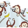 thumbnail image 4 of Coolnut Window Curtain Panels Monkey and Banana Vines Grommet Top Room Darkening Thermal Insulated Blackout Window Treatment Drapes 2 Panels W55 x L84 In, 4 of 6