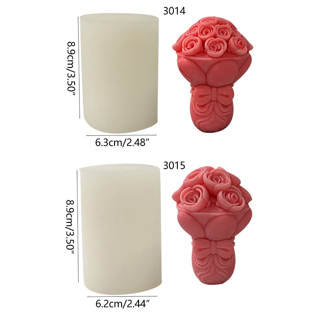 3D Rose Flower Candle Mold Handmade Soap Gypsum Mould Chocolate Molds Baking Tool Decoration DIY Craft